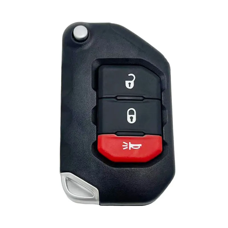 4 Buttons Remote Car Key Shell Fob for Jeep Wrangler Rubicon Sahara JK JL 2018 SIP22 Blade Replacement Keyless Entry Fob Case
