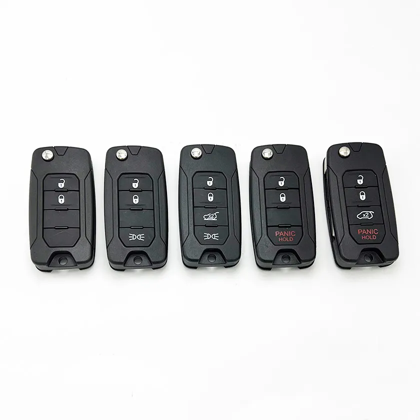 Manufacturers Make Car Keys Folding Remote Key Shell for Jeep Vehicles with Blank Uncut CY24 Key Blank
