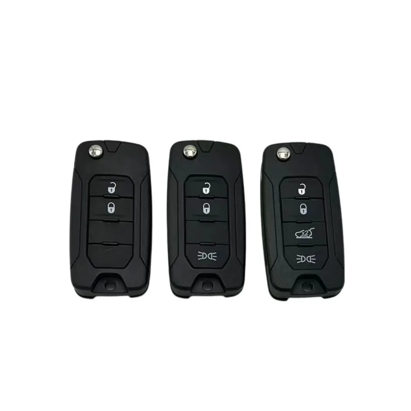 Manufacturers Make Car Keys Folding Remote Key Shell for Jeep Vehicles with Blank Uncut CY24 Key Blank
