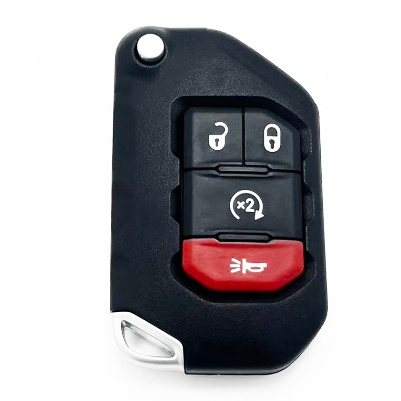 4 Buttons Remote Car Key Shell Fob for Jeep Wrangler Rubicon Sahara JK JL 2018 SIP22 Blade Replacement Keyless Entry Fob Case
